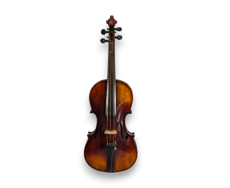 A 19th century German violin, with a two piece back and paper label to the interior "Antonius Hieronimus Amati, Cremonen Andr