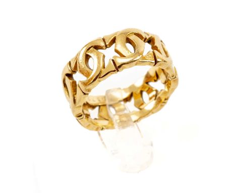 CARTIER 18CT GOLD 'EMBLEM' RING, marked 'Cartier' and '750', serial number 743723, ring size N, 8.4gms, with Cartier certific