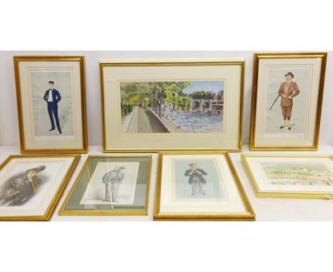 Collection of Vanity Fair prints including 'Spy', watercolours and other colour prints max 52cm x 26cm (approx 27)  Condition