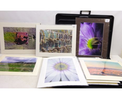 Large collection of colour prints and photographic prints, mostly mounted unframed, in portfolio max 34cm x 48cm (qty) Condit