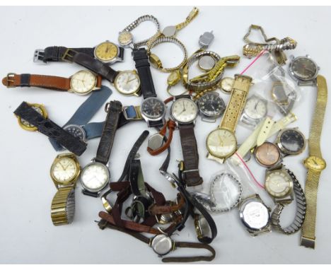 Ladies & Gents wristwatches, including Ingersoll, Smiths, Sekonda, Timex, automatic watches etc - all in used condition  Cond