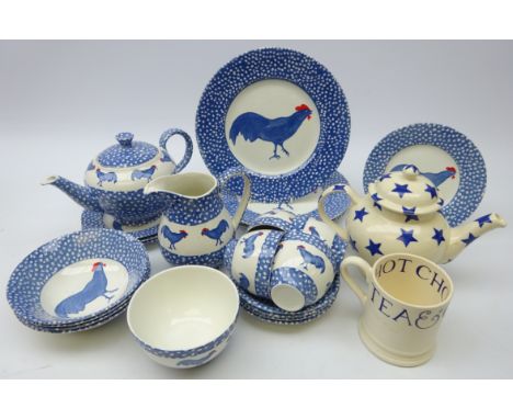 Burleigh Chanticleer pattern tea and dinner set for four, designed by Alice Cotterell, Emma Bridgewater teapot and mug (25) C