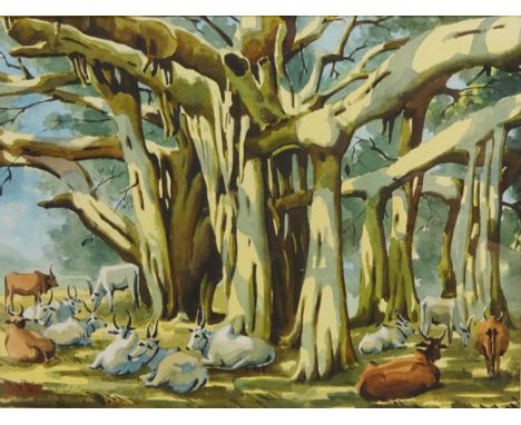 'Madurai' - India, 20th century watercolour signed by K. V. Swamy 26cm x 35cm Condition Report Click here for further images,