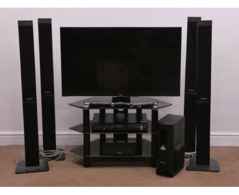 Samsung UE40HU6900U UHD television with Panasonic DVD home theatre sound system complete with speakers and stand (This item i