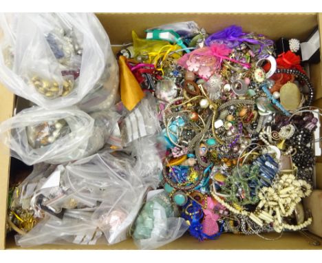 Large collection of costume jewellery including necklaces, bracelets, ladies Rotary wristwatch, pendants, brooches, jewellery