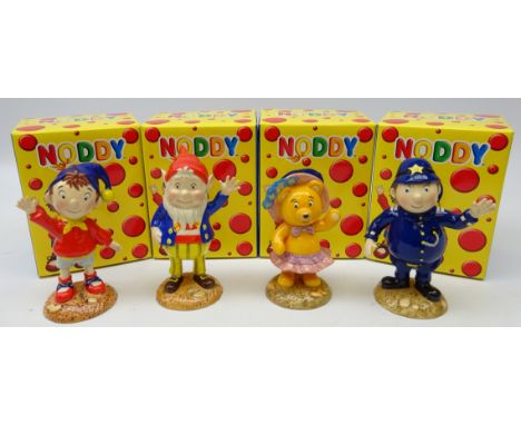 Four Royal Worcester Noddy character figures; Tessie Bear, Noddy, Big-Ears and Mr Plod, all with original boxes, as new Condi