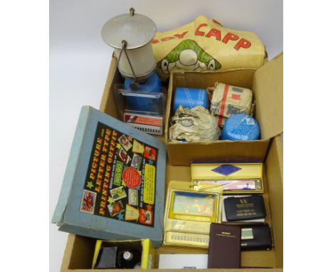 Echo luxe Harmonica, Picture and Letter Type Printing Outfit, boxed, Lumogaz lantern with four refills, Andy Capp bag, Mini P