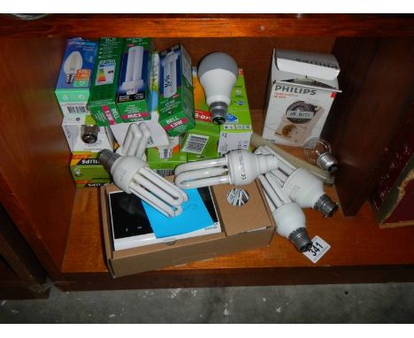 A quantity of light bulbs.