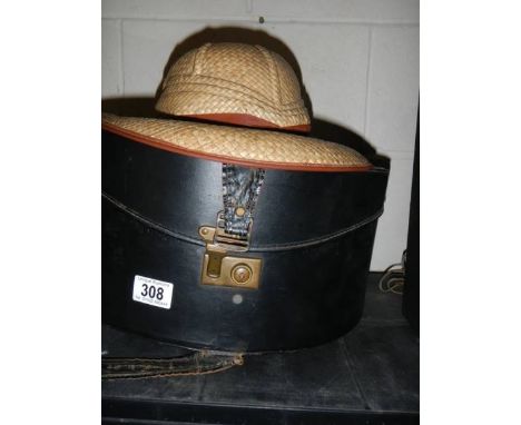 A vintage hat box.