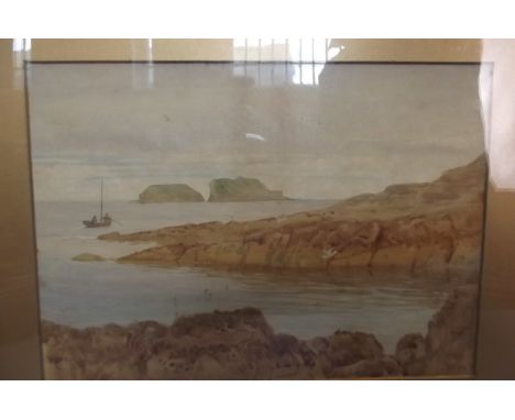 J. Poole-Addey, watercolour, coastal scene with fishing boat, signed and dated 1900, 14" x 10" 
