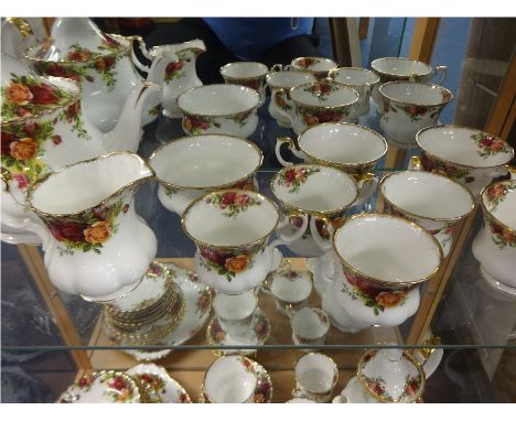 Royal Albert Old Country Roses tea and coffee service t/w a Victorian style floral and gilt decorated tea set.