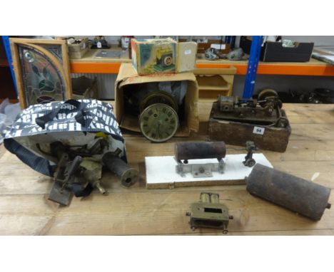 Collection of steam engine parts etc.