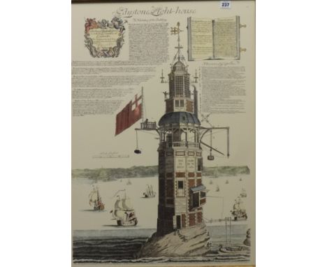A print Eddystone Lighthouse, 82cm x 57cm.