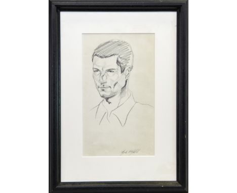 * FRANK MCFADDEN (SCOTTISH b 1972), SELF PORTRAIT pencil on paper, signed 35cm x 20cm Framed and under glass