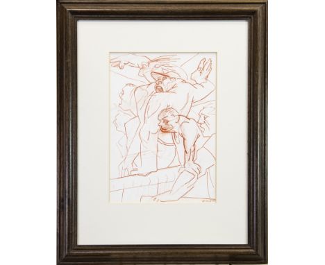 * PETER HOWSON OBE (SCOTTISH b 1958), FIGURE STUDIES pastel on paper, signed 34cm x 24cm Mounted, framed and under glass