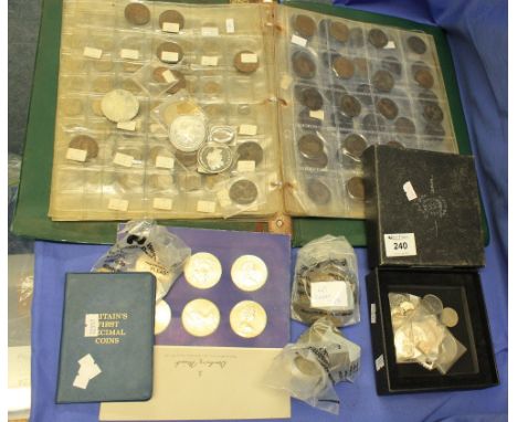 Tray of assorted coins to include: Coronation Anniversary of Queen of Elizabeth II $10 coins; other UK and foreign coins; Bri