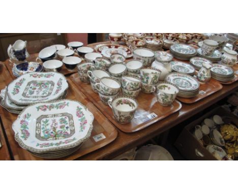 Four trays of 'Indian Tree' design teaware items to include: small selection of 'Indian Tree' Coalport and large collection o