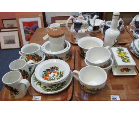 Two trays of Portmeirion Pottery 'Oranges and Lemons' design by Susan Williams-Ellis items to include: breakfast cups and sau