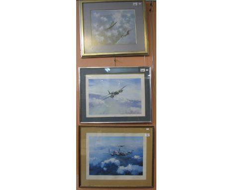 Aviation prints, to include: After Robert Taylor, 'Lancaster', signed by Group Captain Leonard Cheshire; After Robert Taylor,