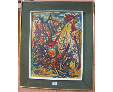 Coloured furnishing print after C. Walch, framed.