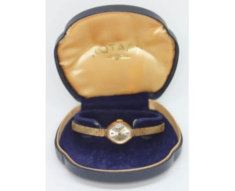 A hallmarked 9ct gold Rotary wristwatch, gross wt. 15.41g, with box.  