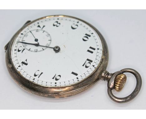 A silver pocket watch, case diam. 49mm, Birmingham import marks.  