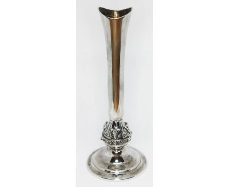 A hallmarked silver posy vase, height 14.5cm, wt. 3oz.  
