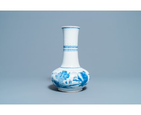 Full title:  A Chinese blue and white bottle vase, KangxiDescription: H.: 33,5 cmPlease contact us to let us know which lots 