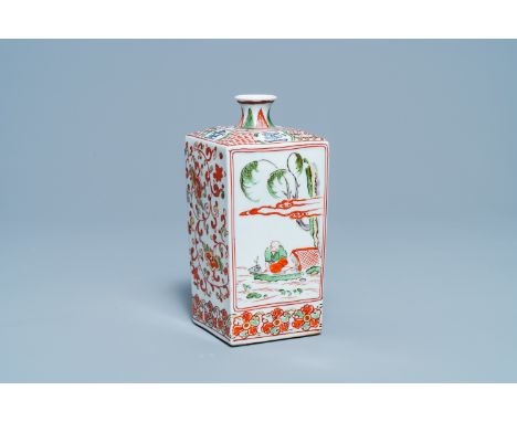 Full title:  A square Japanese Ko-Imari sake flask, Edo, 18th C.Description: H.: 19 cm Please contact us to let us know which