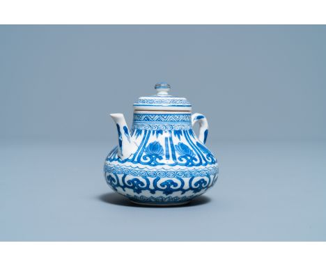 Full title:  A Chinese blue and white soft paste miniature teapot, KangxiDescription: L.: 8,5 cm - H.: 7,5 cmPlease contact u