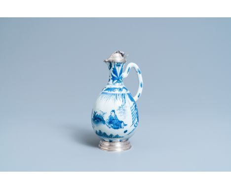 Full title:  A Chinese blue and white silver-mounted ewer, Transitional periodDescription: H.: 24,5 cmPlease contact us to le