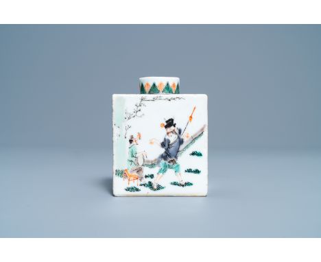 Full title:  A Chinese famille verte tea caddy, KangxiDescription: H.: 12,5 cm - L.: 9,5 cmPlease contact us to let us know w