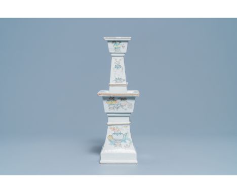 Full title:  A square Chinese qianjiang cai 'antiquities' candlestick, 19th C.Description: H.: 40 cmPlease contact us to let 