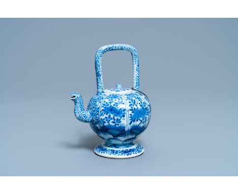 Full title:  A Chinese blue and white teapot and cover, KangxiDescription: H.: 19,5 cm - L.: 15 cmPlease contact us to let us