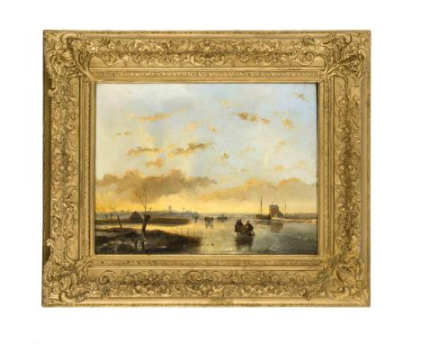 Stademann, Aldolf. 1824 - München - 1895. Eisvergnügen. Öl/Holz. Monogr. u. li. A S. 43 x55,5 cm / R. 68 x 80 cm. Rest.- Ansc