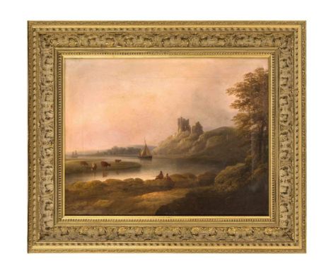 Beattie, A. Engl. Landschaftsmaler des 19. Jh. Romantische Rheinlandschaft. VersoSigniert, datiert u. schwer leserl. Ortsbez.