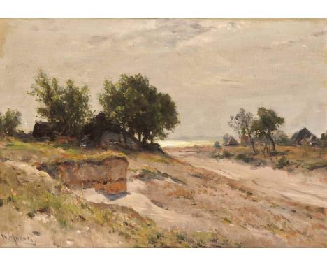 Moras, Walter. 1856 Berlin - 1925 Bad Harzburg. Partie an der Ostsee. Öl/Malkarton.Signiert u. li. W Moraz. 31,5 x 44 cm / R.