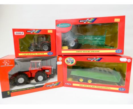 Four Britain's 1:32 scale tractors and farm trailers, mint and boxed 