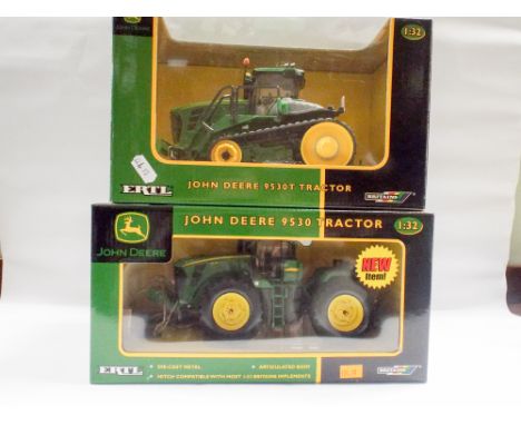 Set of two ERTL John Deere Tractors to include a John Deere 95 30T Tractor and a John Deere 9530 Tractor. Boxed and in very g