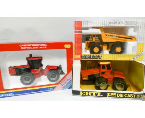 ERTL 1:32 scale Diecast models of tractors and a Euclid dump truck