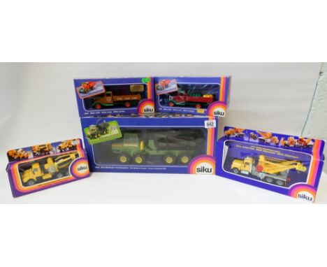 Collection of five Siku mint and boxed scale model Diecast toys 