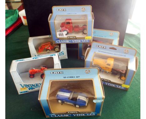 Collection of six ERTL 1:43 scale classic vehicles, all boxed