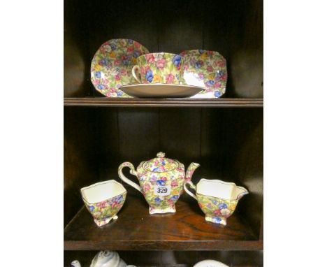 Floral chintz Grimwades bachelors tea set, Satsuma tea set and other house clearance china      Royal Winton Tea set (part of