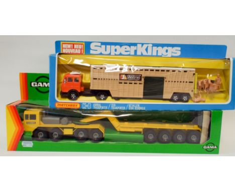 Corgi Superkings K8 animal transporter lorry and a Gama transporter lorry, both mint and boxed