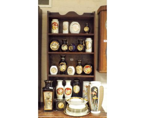 Various Chokin vases, gilt bordered plates and fruit service etc 