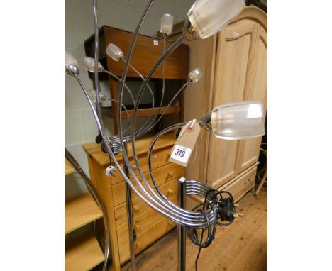 Two modern chrome up lighter light fittings 