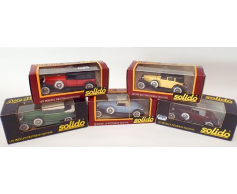 Five boxed Solido L'age d'Or vintage cars mint and boxed