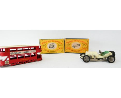 Models of Yesteryear by Lesney, 55:1 scale vintage cars, no 10 and 3, mint and boxed 