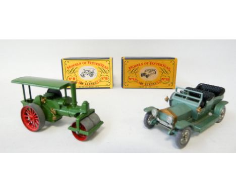 Models of Yesteryear by Lesney, 55:1 scale vintage cars, no 15 and 11, mint and boxed 