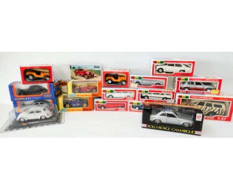 Collection of vintage Japanese Diecast metal toys by Dandi and Diapet, all mint and boxed 